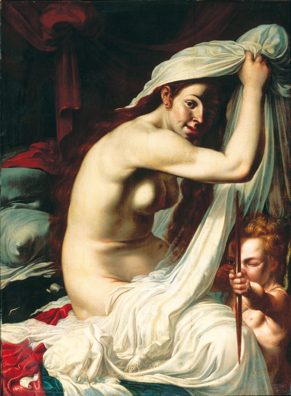 Venus og Amor av Werner Jacobsz van den Valckert