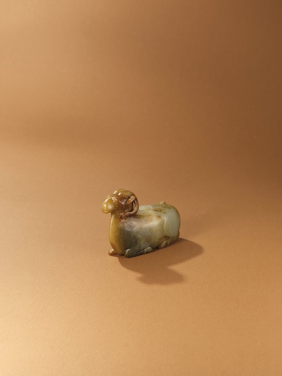 Ram-formet vannpotte (celadon jade) av Western Han Dynasty Chinese School