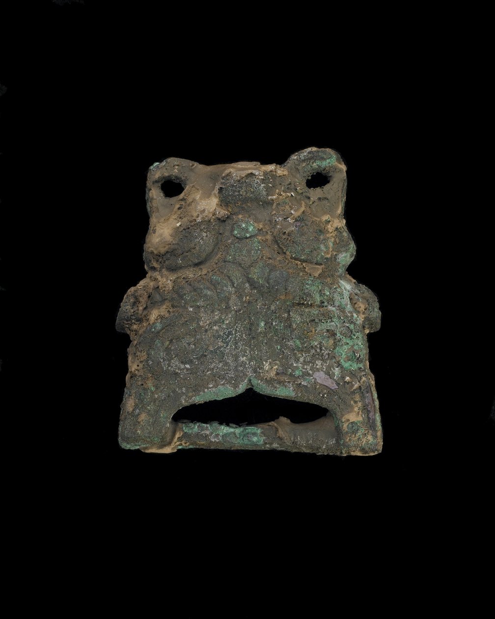 Ornament: grotesk dyremaske (bronse) av Western Zhou Dynasty Chinese School