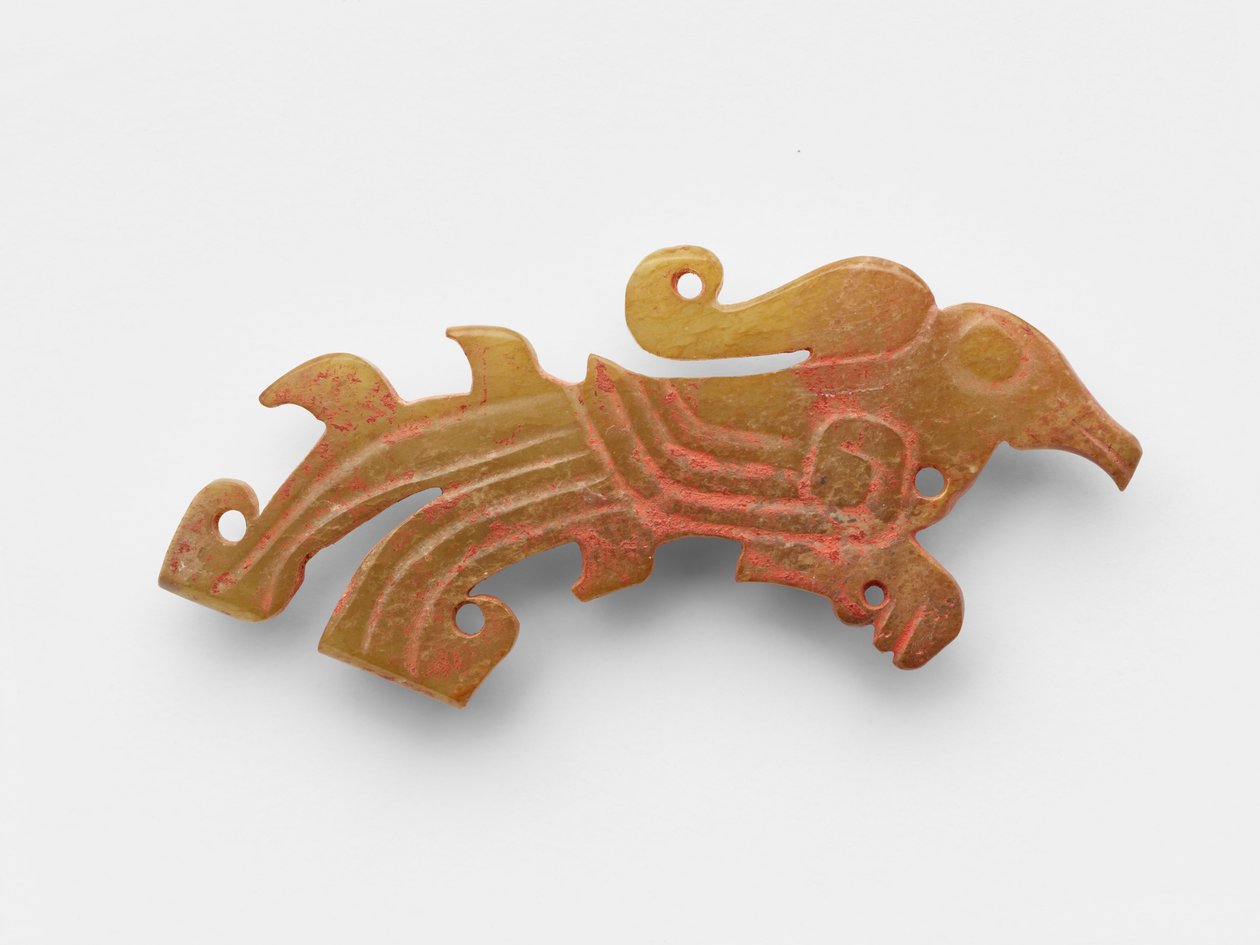 Anheng i form av en fugl, ca. 1050-c. 950 f.Kr. (jade, nefritt) av Western Zhou Dynasty Chinese School