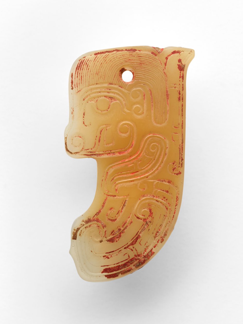 Anheng i form av en fisk, ca. 1000-tallet f.Kr. (jade, nefritt) av Western Zhou Dynasty Chinese School