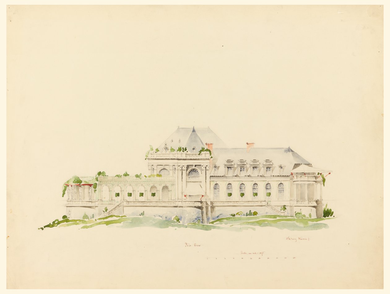 Høyde mot Polo Grounds, klubbhus, Newport, Rhode Island og Golf Club av Whitney Warren Jr.