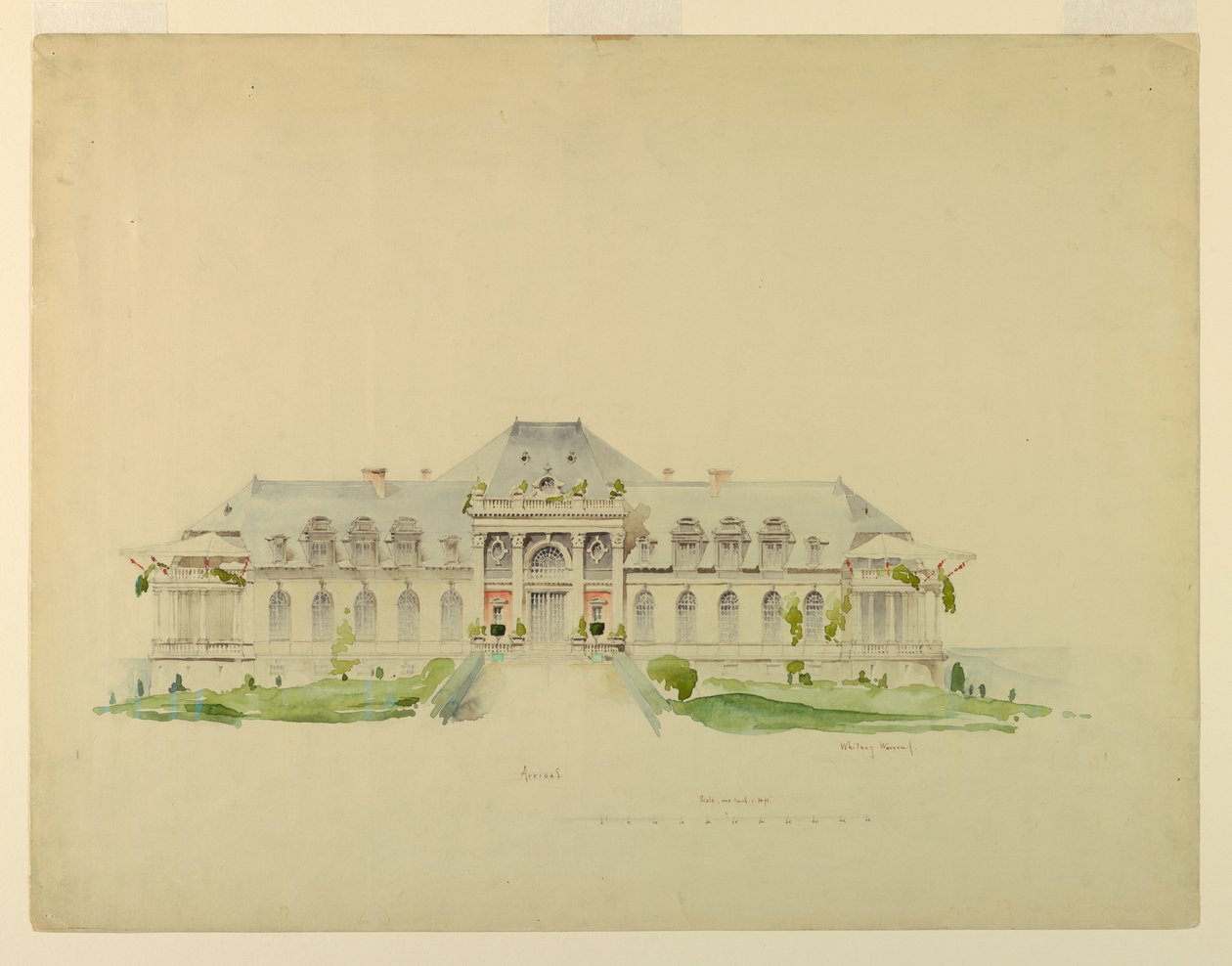 Forhøyde av Newport Country Club, Harrison Avenue, Newport, Rhode Island av Whitney Warren Jr.