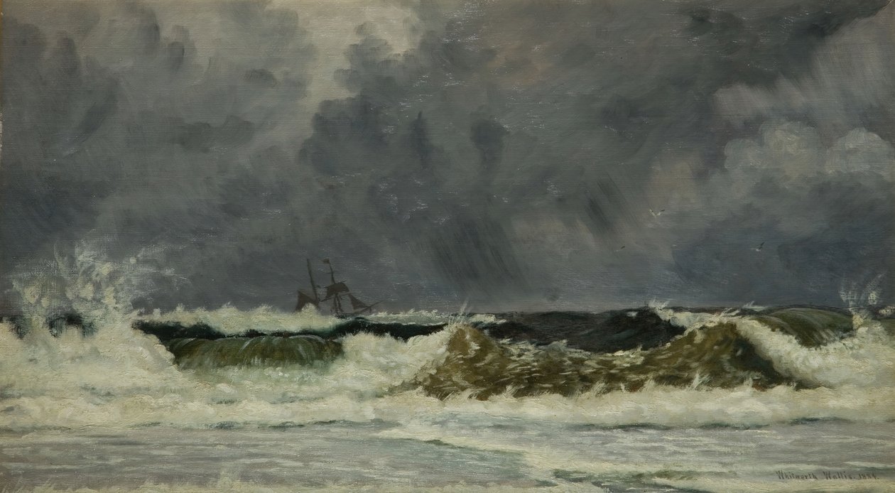 Røft vær - Jyllandskysten, 1884. av Whitworth Wallis