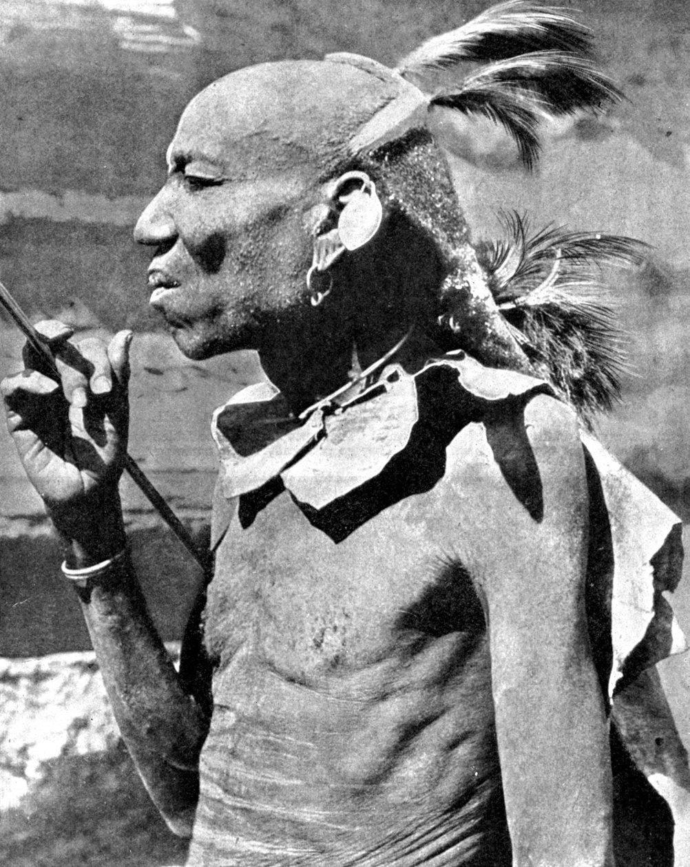 En stammemann fra Turkana, Kenya, Afrika, 1936. av Wide World Photos