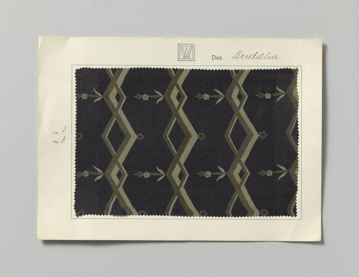 Stål med trykt side, design Buddha av Wiener Werkstätte