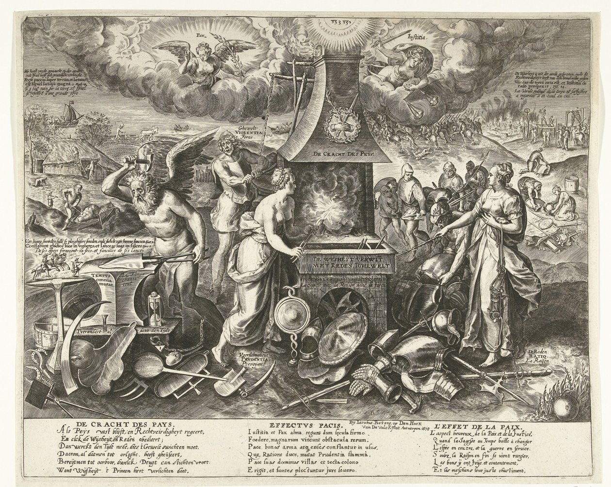 Fredens kraft, 1678 The Power of the Pays (tittel på objekt) av Wierix