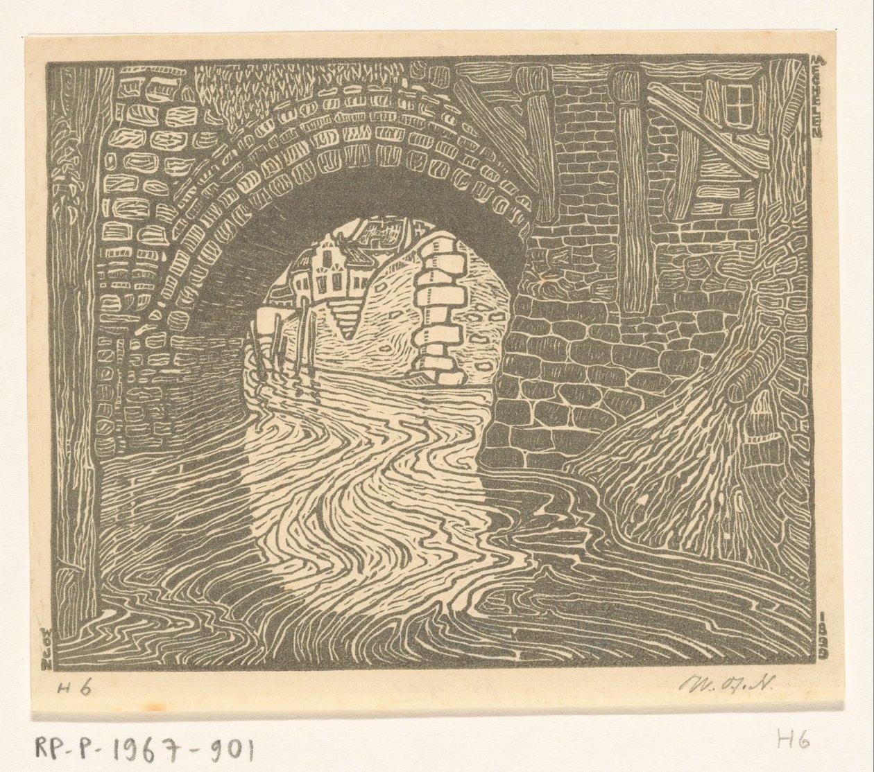 Bro i Mechelen (original tittel) av Wijnand Otto Jan Nieuwenkamp (signed by artist)