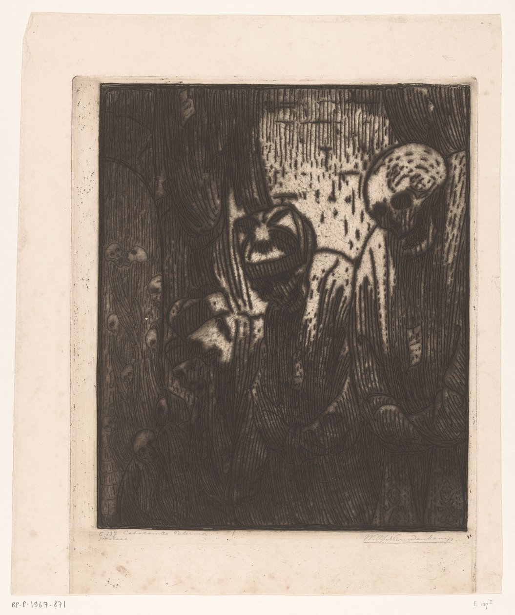 Catacombe, Palermo (original tittel på objekt) av Wijnand Otto Jan Nieuwenkamp (signed by artist)