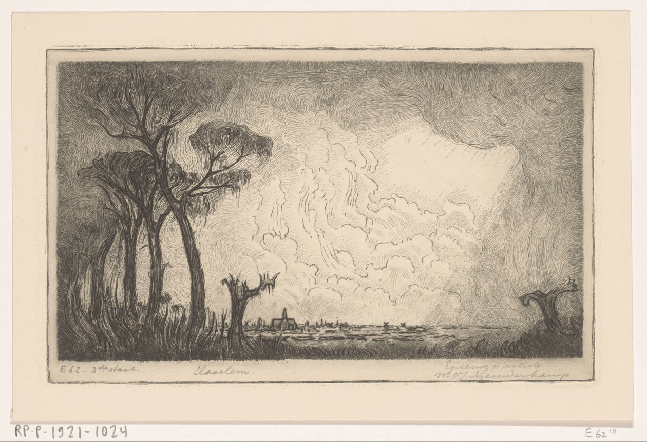 Utsikt over Haarlem (original tittel) av Wijnand Otto Jan Nieuwenkamp (signed by artist)