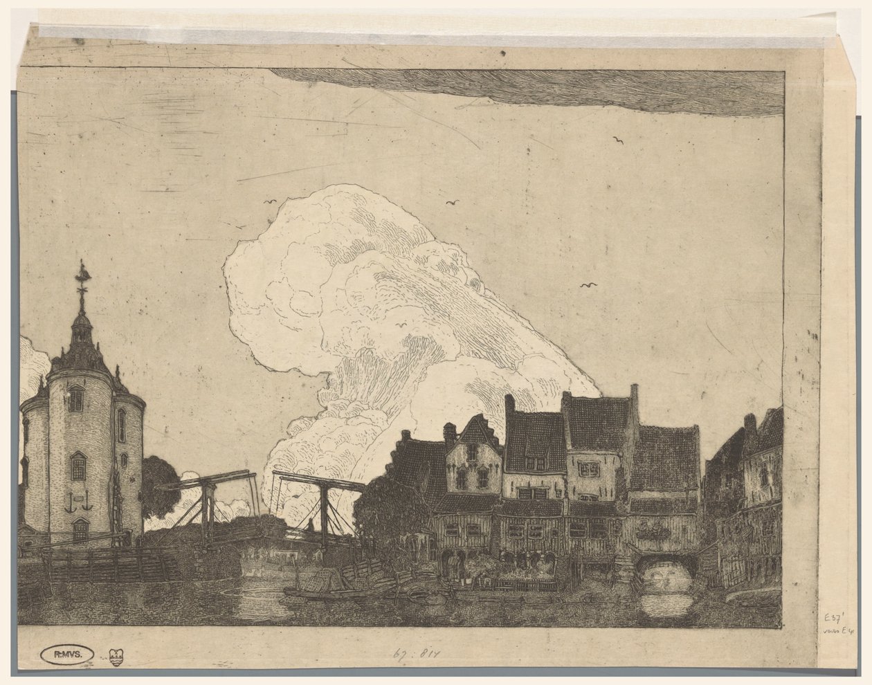Havn i Enkhuizen (original tittel) av Wijnand Otto Jan Nieuwenkamp (signed by artist)