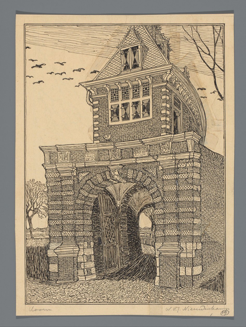 Oosterpoort i Hoorn av Wijnand Otto Jan Nieuwenkamp (signed by artist)