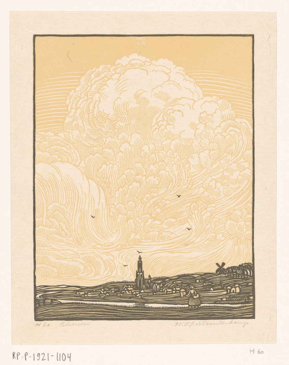 Rhenen (original tittel på objekt) av Wijnand Otto Jan Nieuwenkamp (signed by artist)
