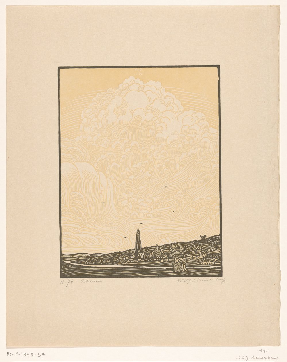 Rhenen (original tittel på objekt) av Wijnand Otto Jan Nieuwenkamp (signed by artist)