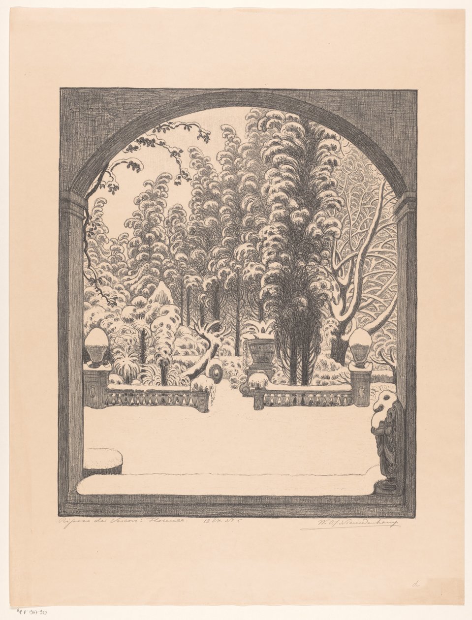 Resten av biskopene: Firenze (original tittel på objektet) av Wijnand Otto Jan Nieuwenkamp (signed by artist)