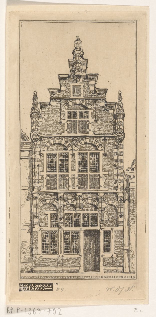 Fasade til Edams Museum Fasade til Edams museum (original tittel) av Wijnand Otto Jan Nieuwenkamp (signed by artist)