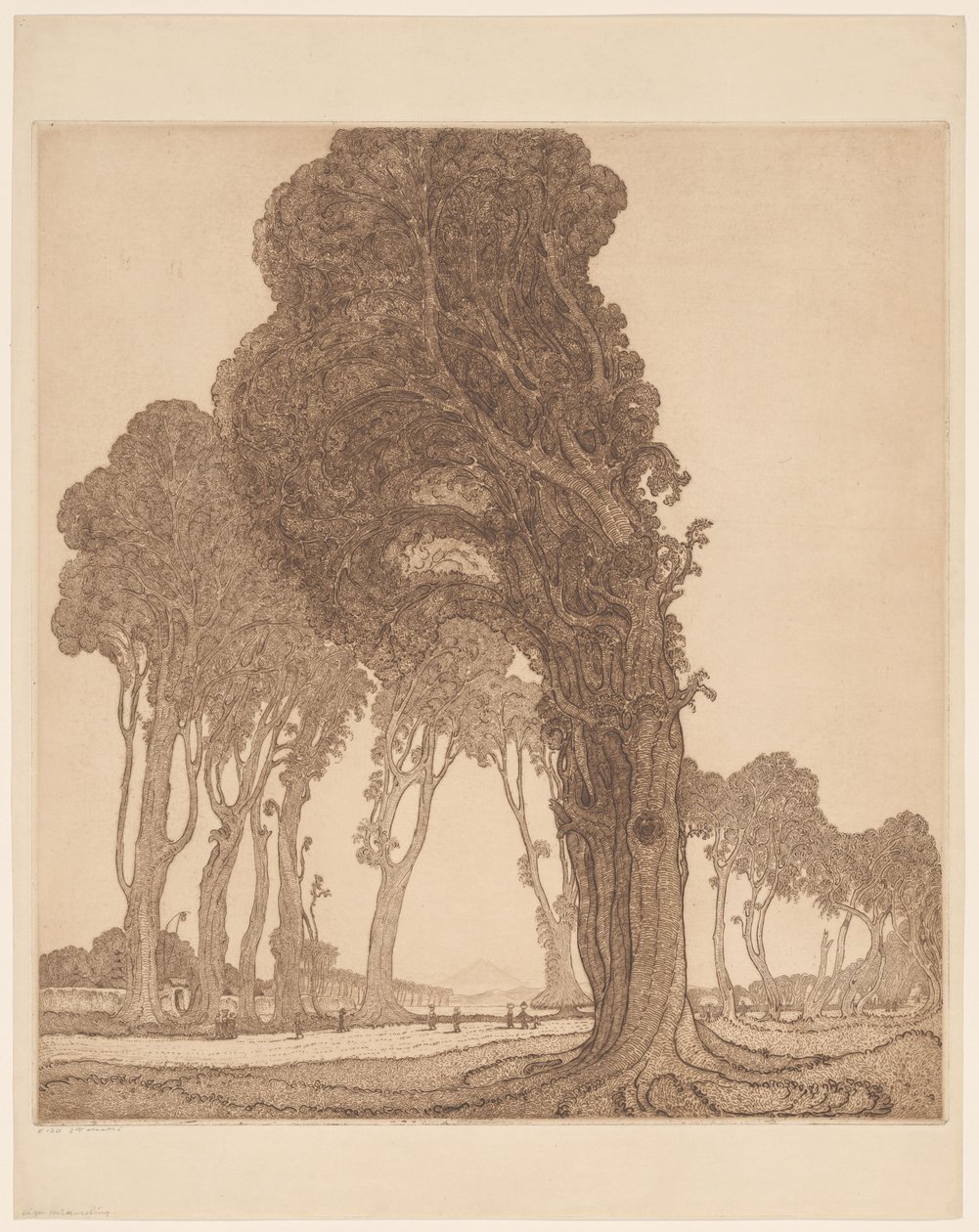 En del av hovedveien ved dessa Cakranegara (Tjakranegara) på Lombok The Great Road (original tittel) av Wijnand Otto Jan Nieuwenkamp