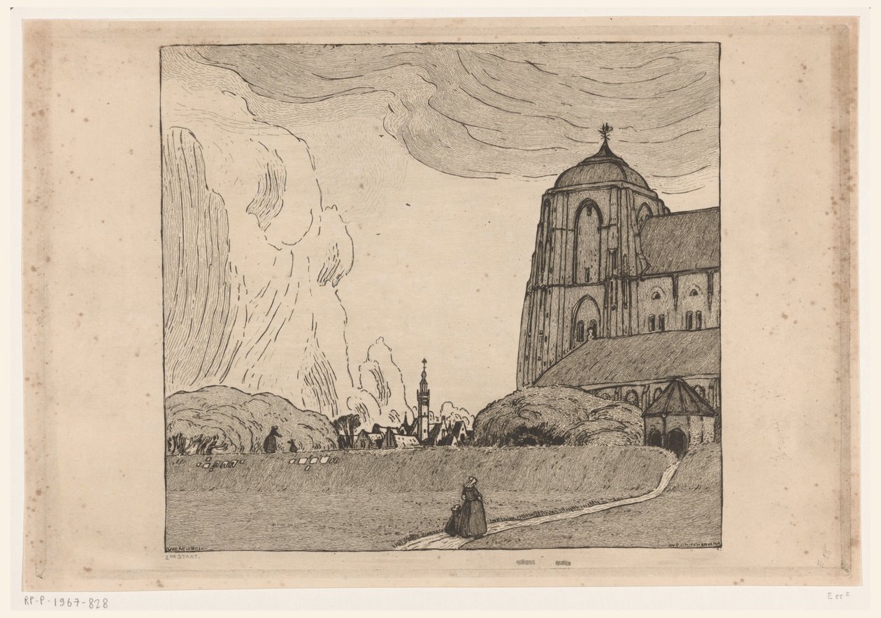View of Veere (original tittel) av Wijnand Otto Jan Nieuwenkamp