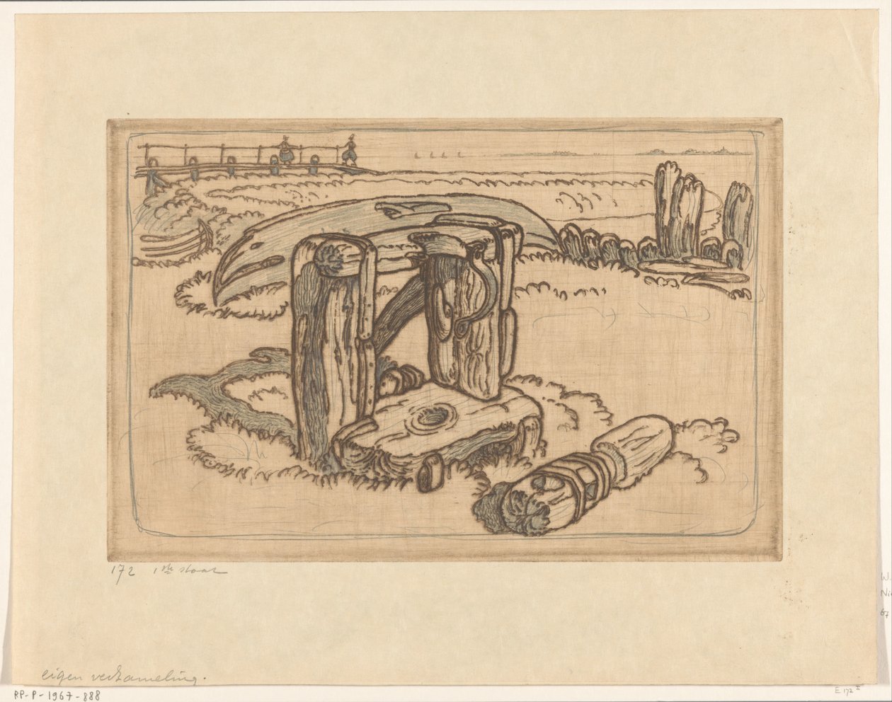 Trekapstan på et verft i Volendam Hjørne på brygga, Volendam (original tittel) av Wijnand Otto Jan Nieuwenkamp