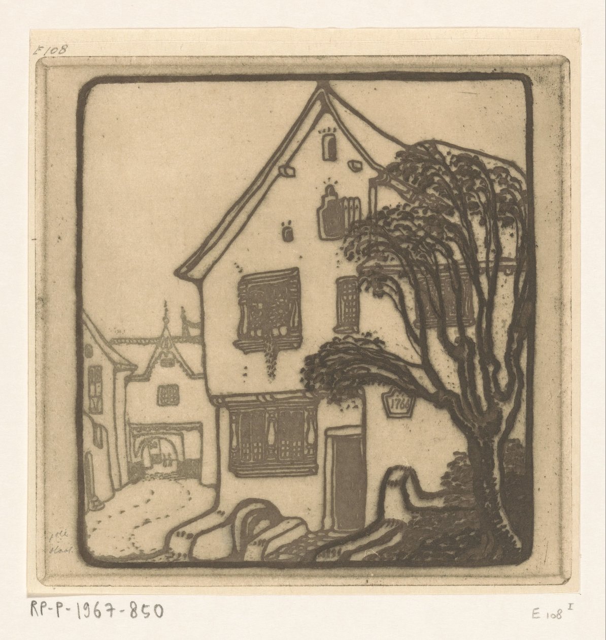 Gate i en by ved Mosel På Mosel (original tittel) av Wijnand Otto Jan Nieuwenkamp