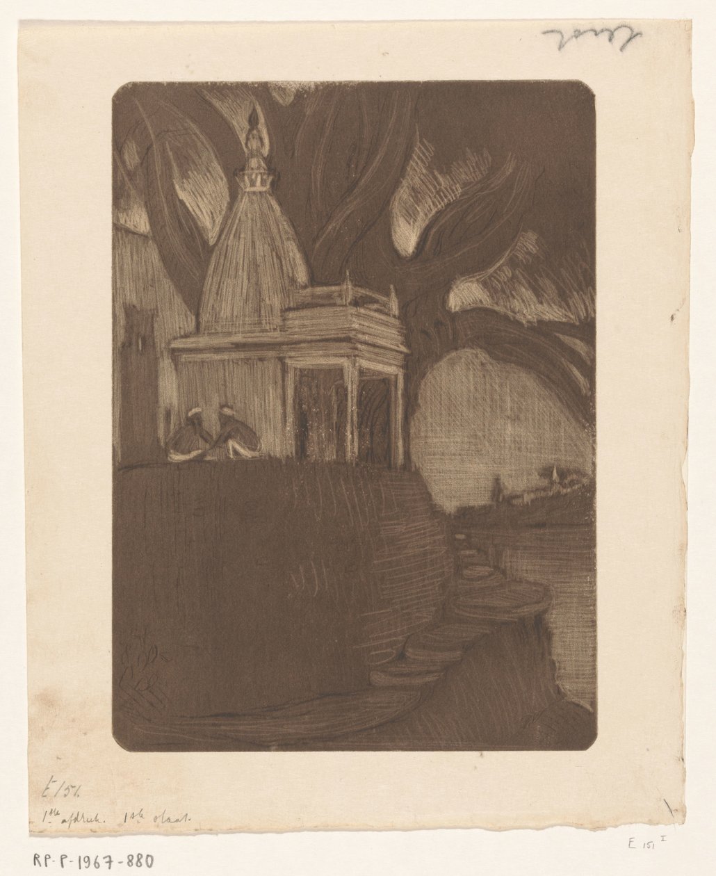 Tempel i Benares om natten Sunset, Benares (original tittel) av Wijnand Otto Jan Nieuwenkamp
