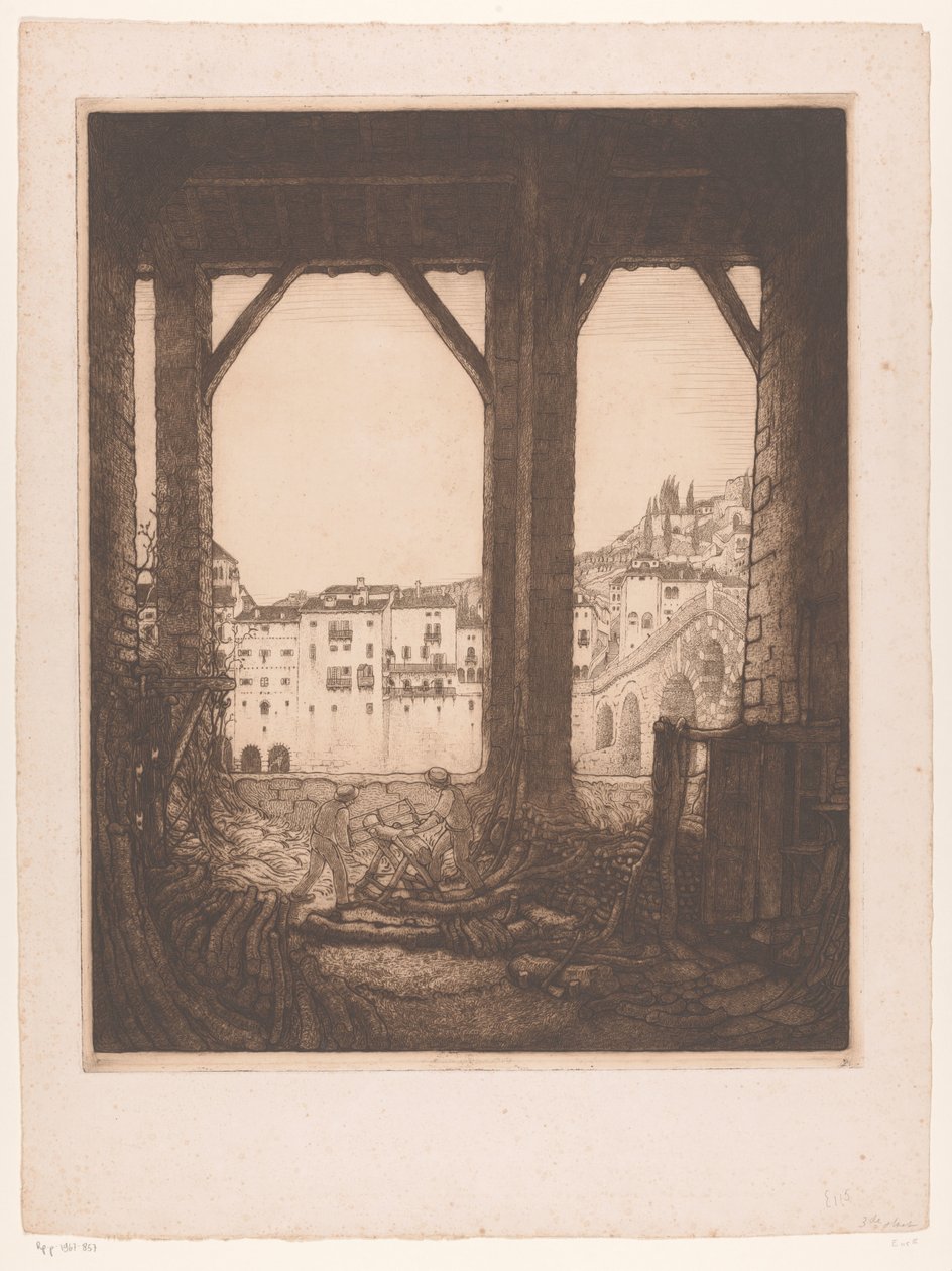 To menn sager i et verksted i Verona Verona (original tittel) av Wijnand Otto Jan Nieuwenkamp
