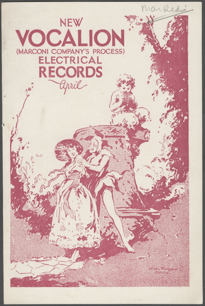 Vocalion Records Bulletin, 1920-tallet av Wilfred Fryer, Curtis Advertising Agency