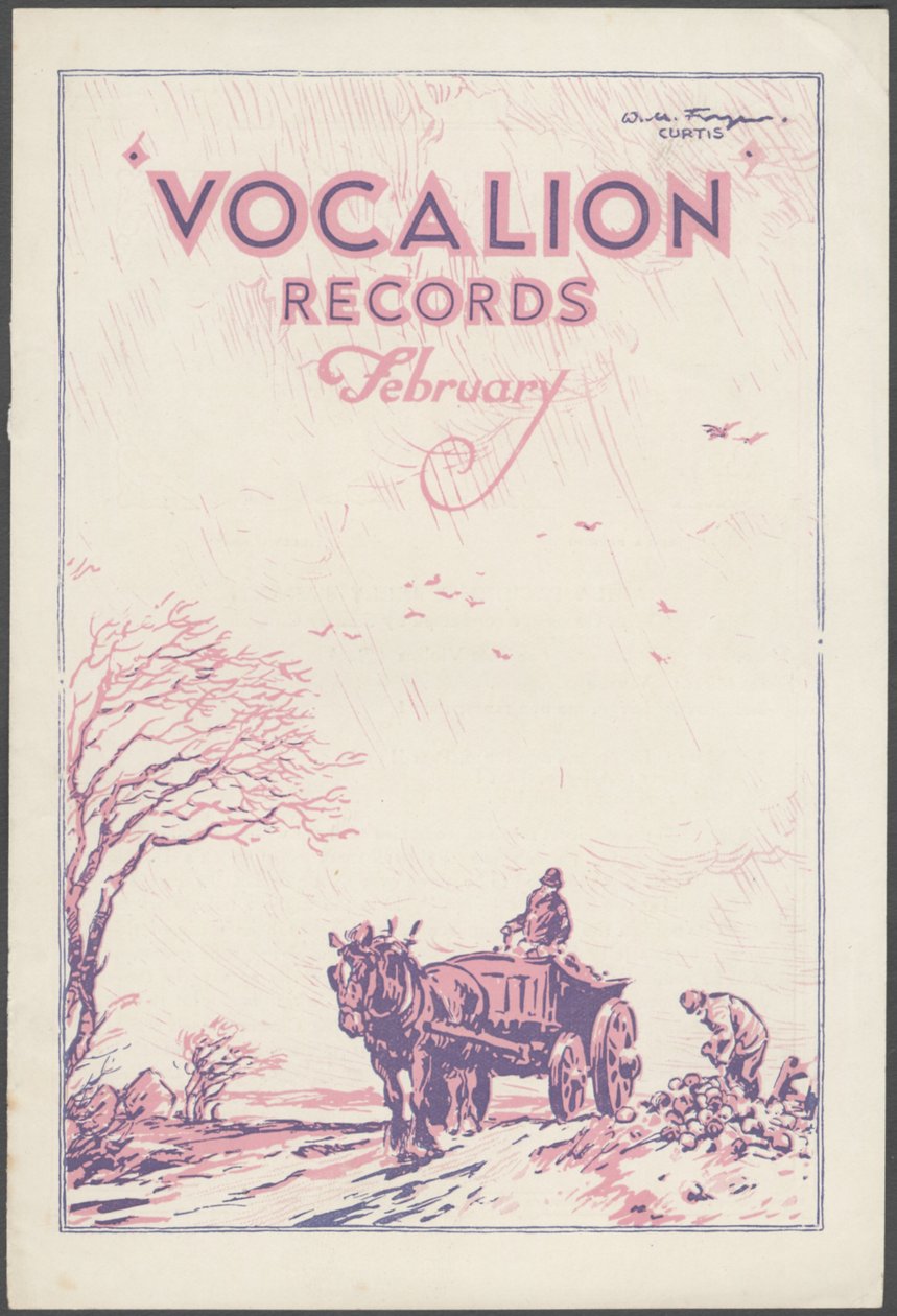 Vocalion Records Bulletin, 1920-tallet av Wilfred Fryer, Curtis Advertising Agency