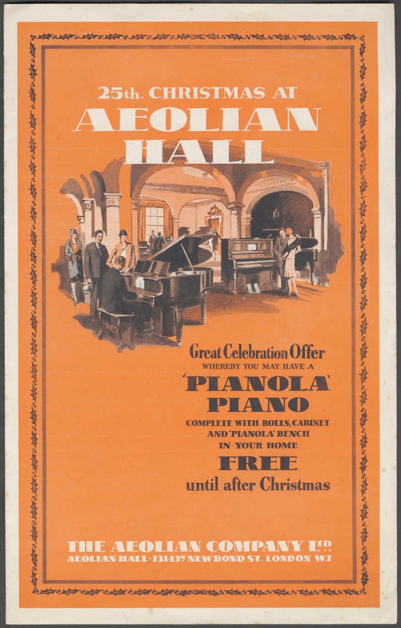 Aeolian Company Pianolas, 1920-tallet av Wilfred Fryer