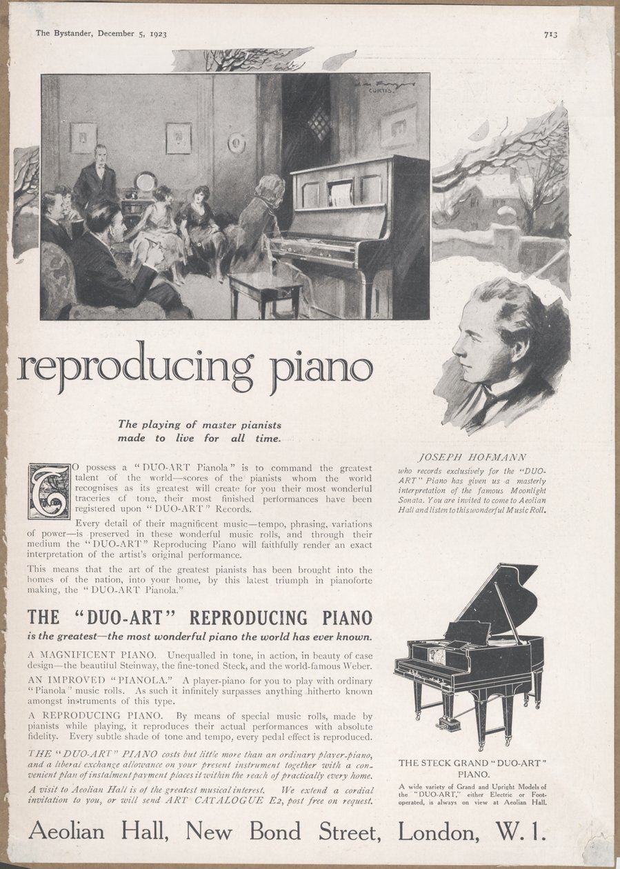 Aeolian Company Pianolas, 1923 av Wilfred Fryer
