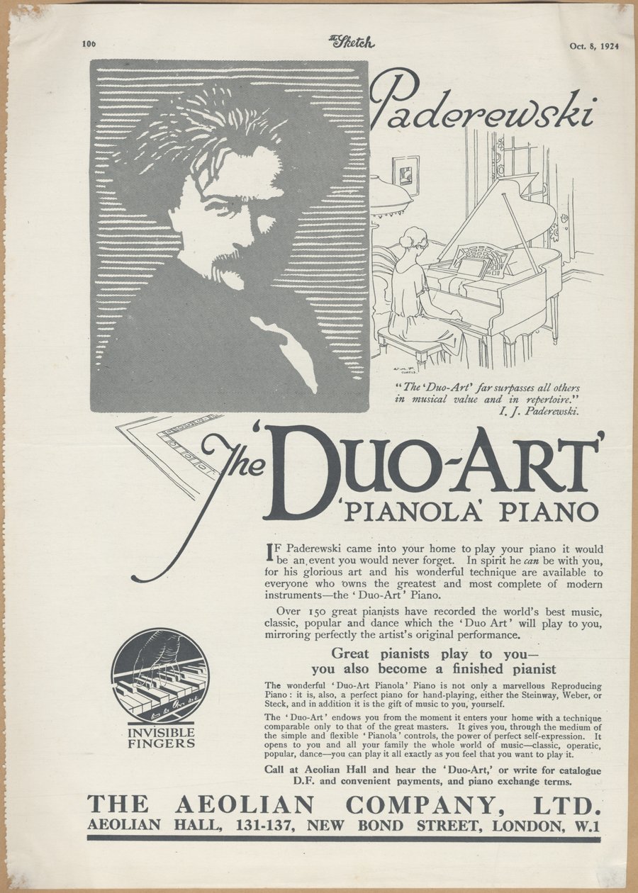 Aeolian Company Pianolas, 1924 av Wilfred Fryer