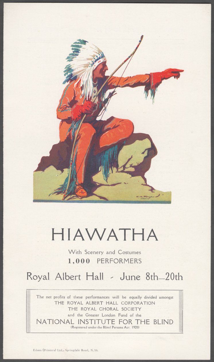 Hiawatha teaterreklame av Wilfred Fryer
