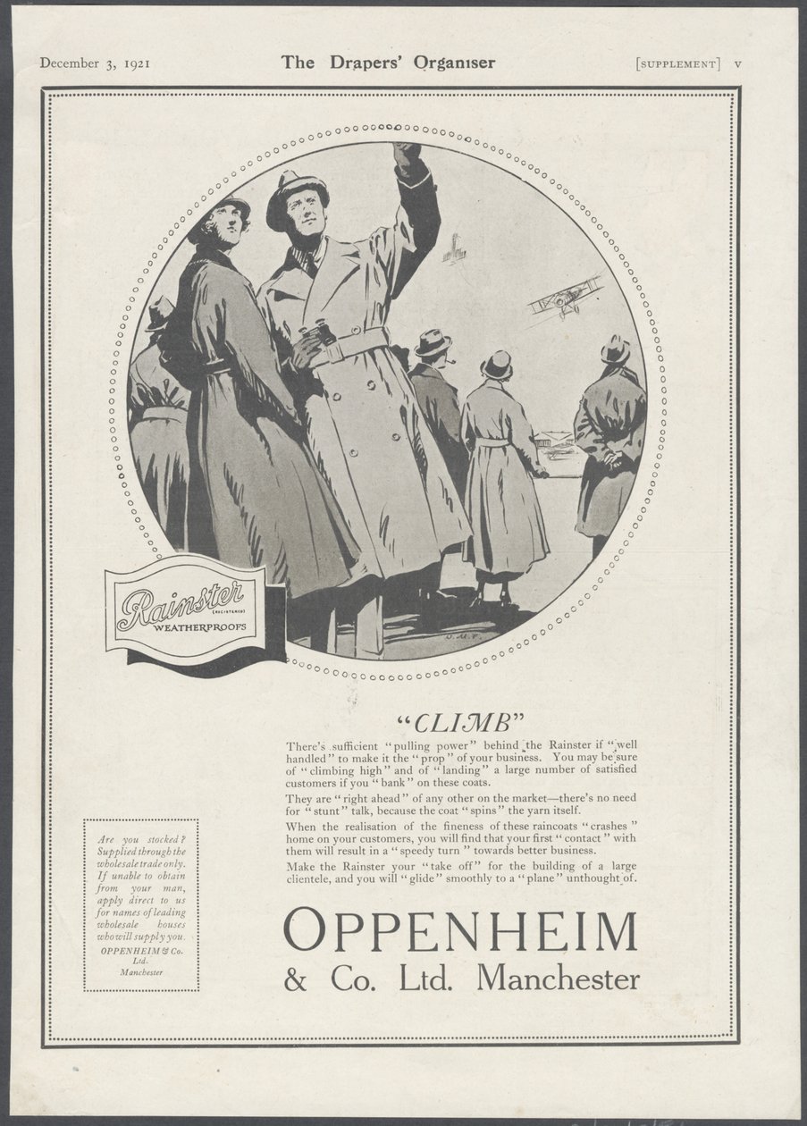 Oppenheim & Co Herreklær, 1929 av Wilfred Fryer