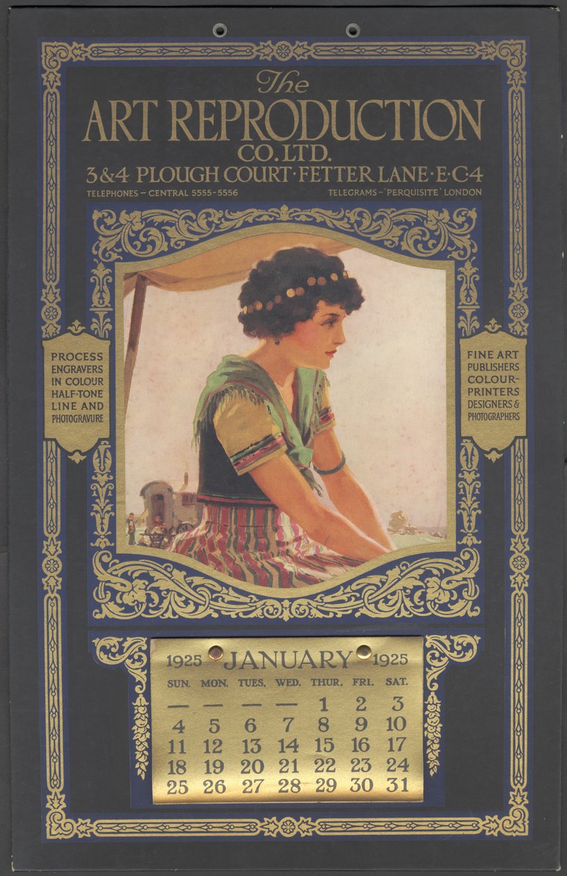 The Art Reproduction Company-kalender, 1925 av Wilfred Fryer