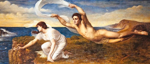 Boreas og Corithyia, ca. 1890 (olje på lerret) av Wilfred Gabriel de Glehn
