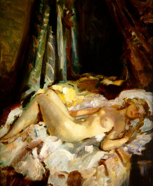 Naken (olje på lerret) av Wilfred Gabriel de Glehn