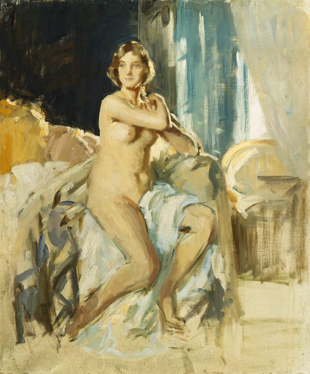 Studie for The Mirror av Wilfred Gabriel de Glehn