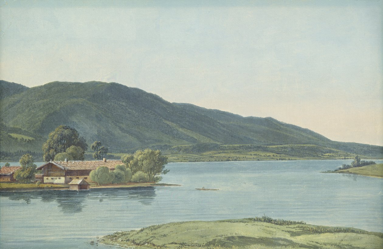 Tegernsee (olje på papir lagt på papp) av Wilhelm Alexander Kobell