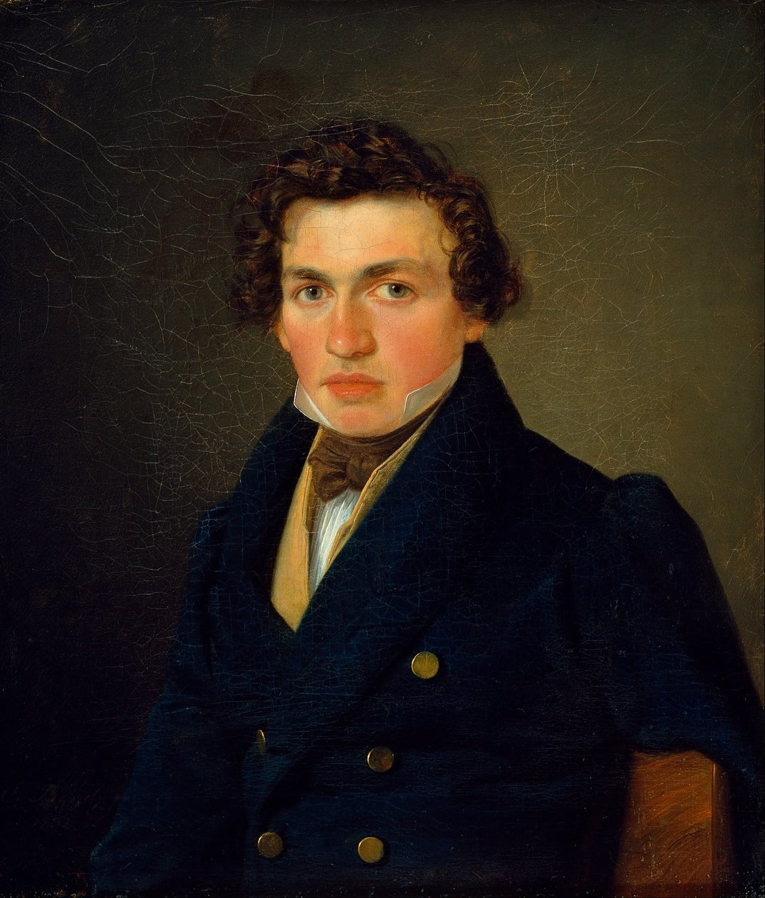 Portrett av en ung mann. av Wilhelm Bendz