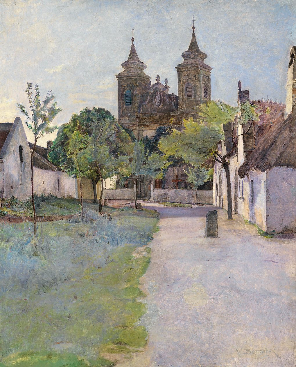 Utsikt over en kirkegård av Wilhelm Bernatzik