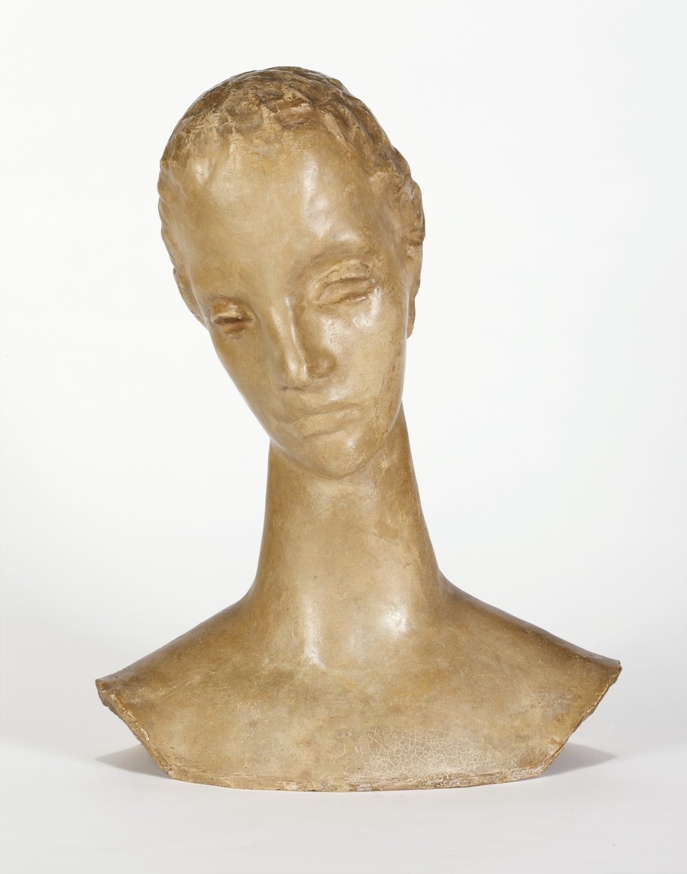 Byste av en ettertenksom kvinne, 1913-14 (bearbeidet stein) av Wilhelm Lehmbruck