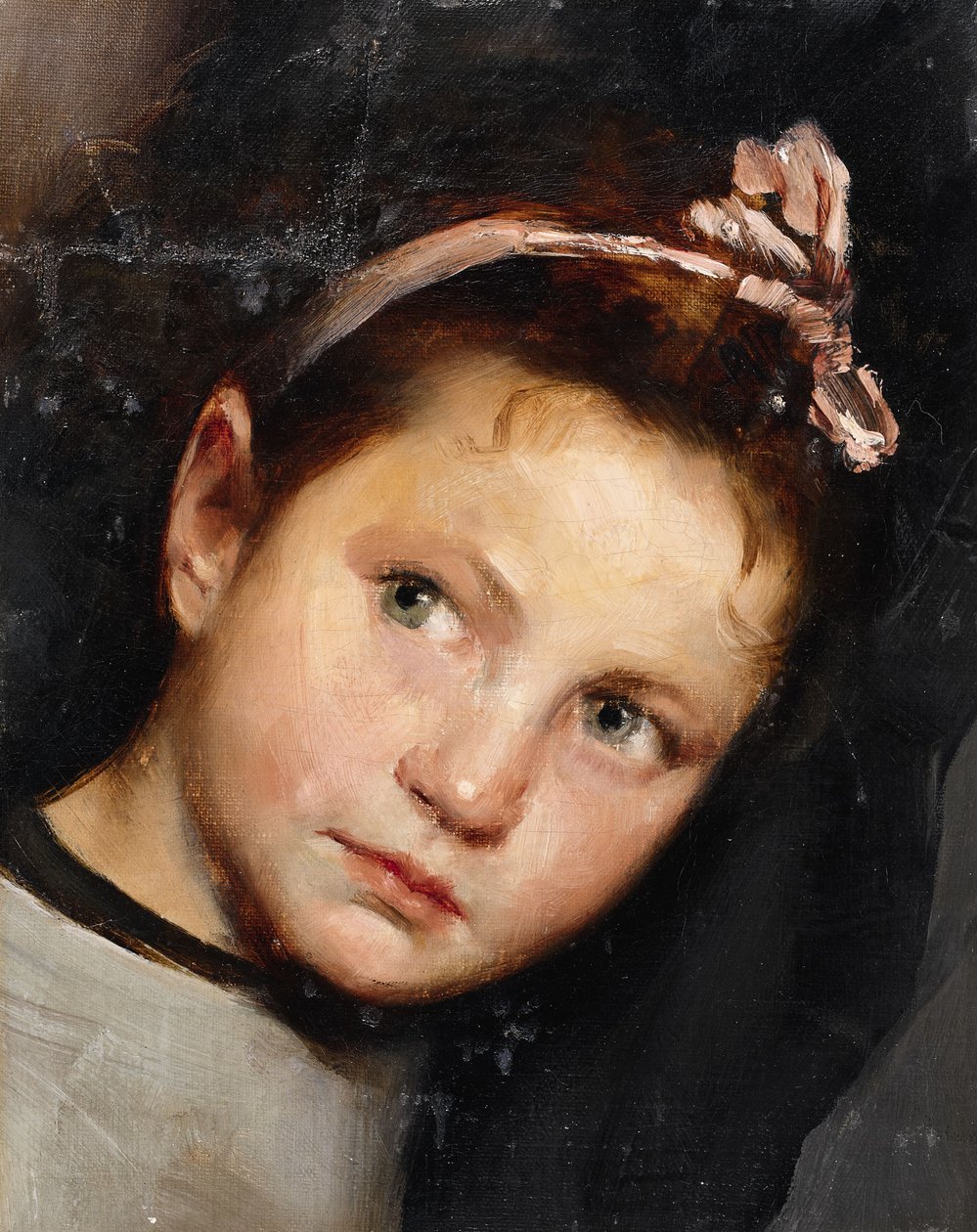 Hodet til en jente av Wilhelm Maria Hubertus Leibl