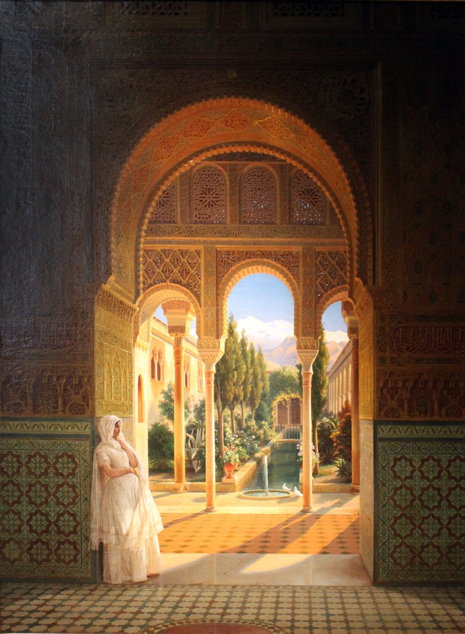 Palacio del Generalife og Patio de la Acequia nær Alhambra i Granada av Wilhelm Meyer