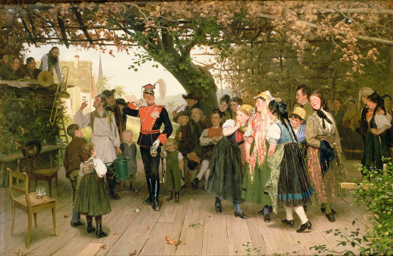 Med permisjon, 1883 (olje) av Wilhelm Zimmer