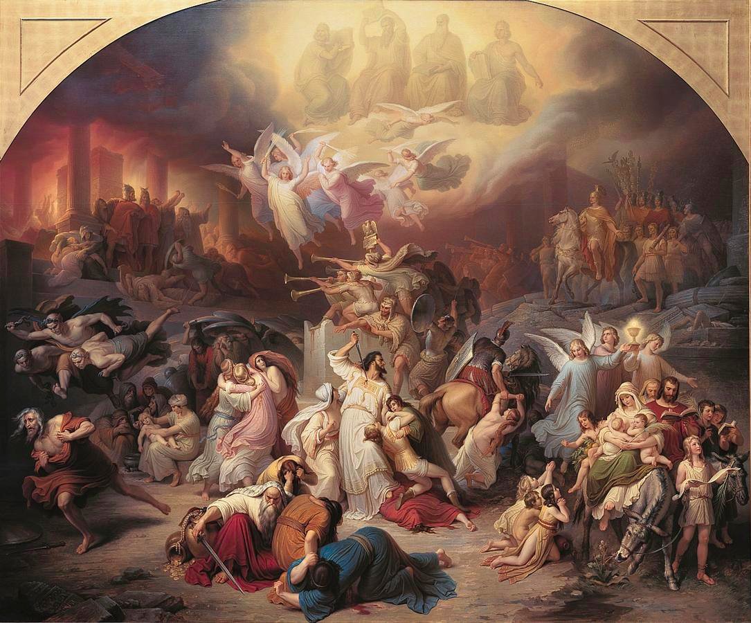 Ødeleggelse av Jerusalem av Titusn av Wilhelm von Kaulbach