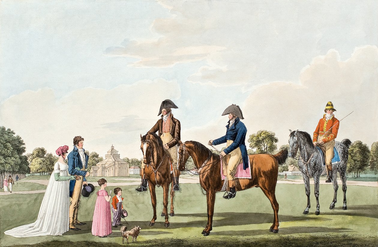 Underholdning på hesteryggen i Prater ved panoramaet av Wilhelm Alexander Kobell