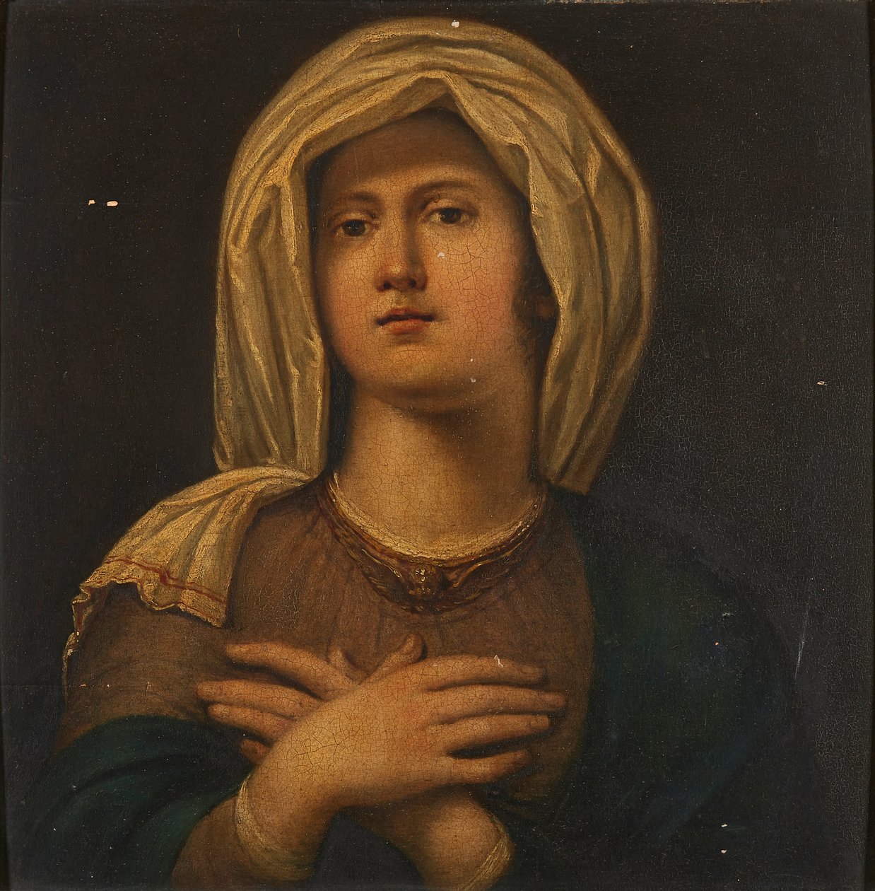 Portrett av en Sybil (olje på panel) av Wilhelm (attr.to) Schadow