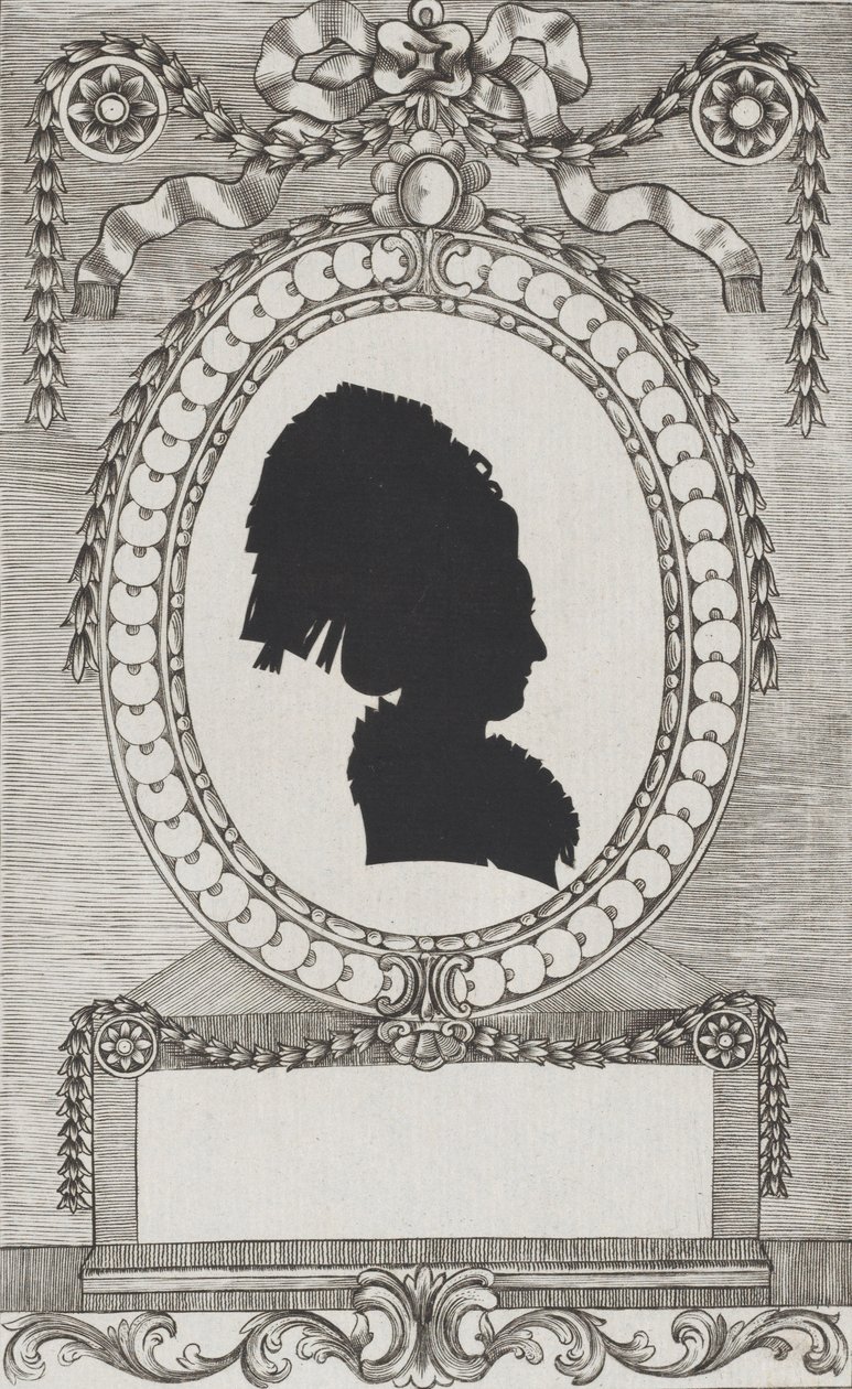 Silhuett av grevinne Enzenberg, Stiftsfraulein, 1784-1834. av Wilhelm Ackermann