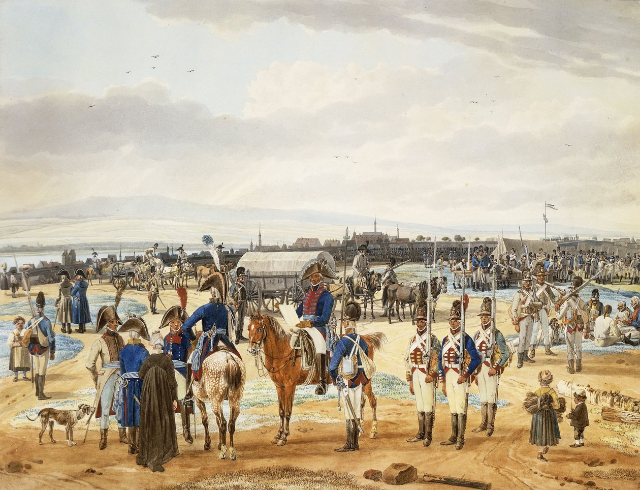 (Leir av) Bravo Palatine Infantry, 1803 av Wilhelm Alexander Kobell