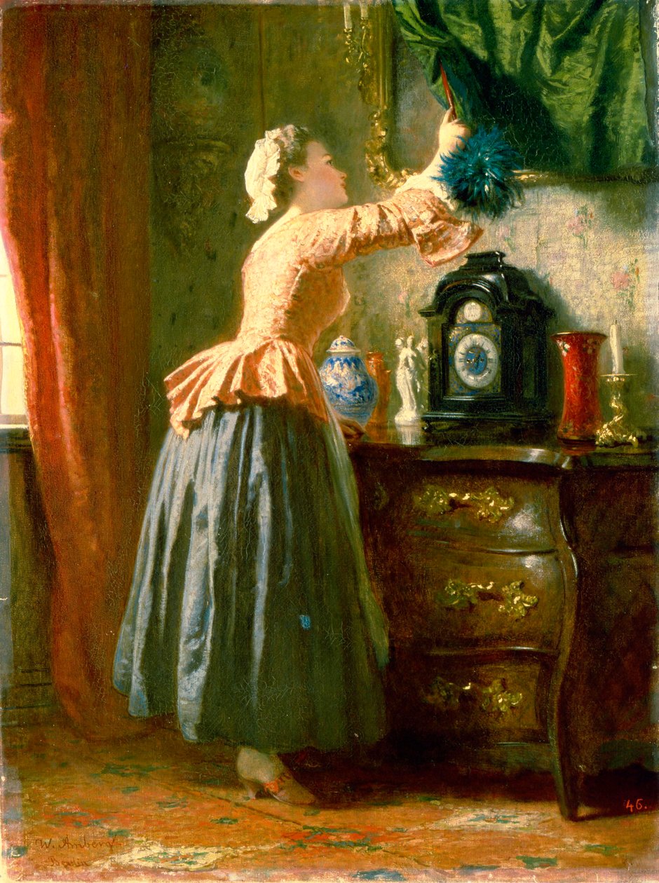 En hushjelp, 1800-tallet. av Wilhelm Amberg